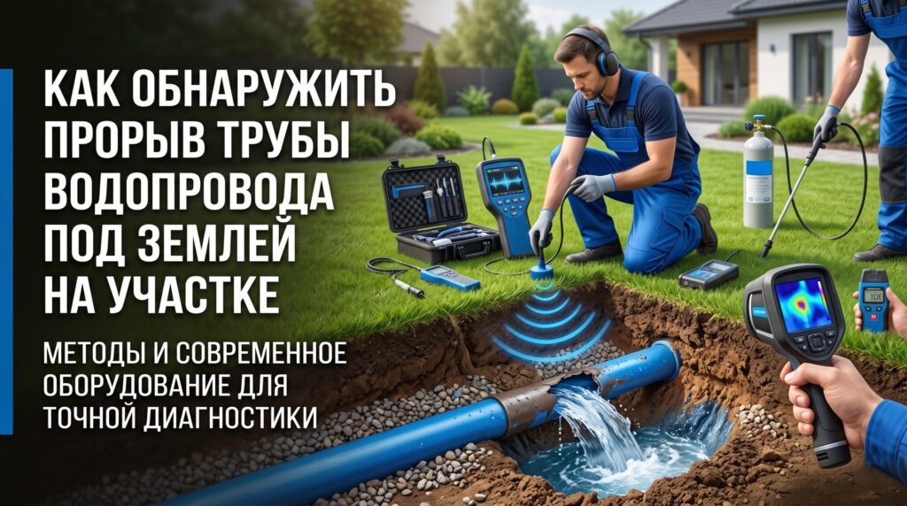 Как обнаружить прорыв трубы водопровода под землей на участке